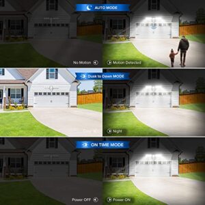 SANSI 45W Motion Sensor Outdoor Light 6000LM Flood Lights Outdoor., 5000K Dusk to Dawn Security Light,4 Modes,320°Wide Angle Illumination for Garage Yard Patio Bright Pro Series Wired Not Solar