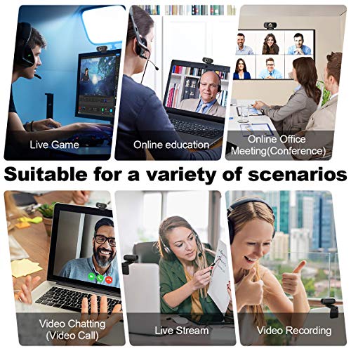 Web Camera for Computer PC Camera Webcam USB Plug and Play 1080P Webcam with Privacy Cover and Tripod for Laptop Desktop Live Streaming Video Calling Recording Game