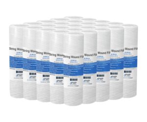 sediment string wound water filter cartridge standard 2.5x10" 20 micron 25 pack