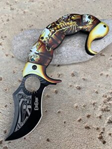9" elitedge scorpion assisted opening pocket knife stainless steel handle blade