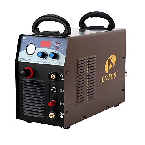 Lotos LTP7000 70Amp Non-Touch Pilot Arc IGBT Air Plasma Cutter, 7/8 inch clean cut