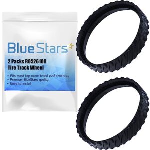 bluestars ultra durable r0526100 exact track replacement tire track wheel exact fit for baracuda mx8 mx6 pool cleaners heavy duty rubber - improves the tire life cycle by 50% - pack of 2