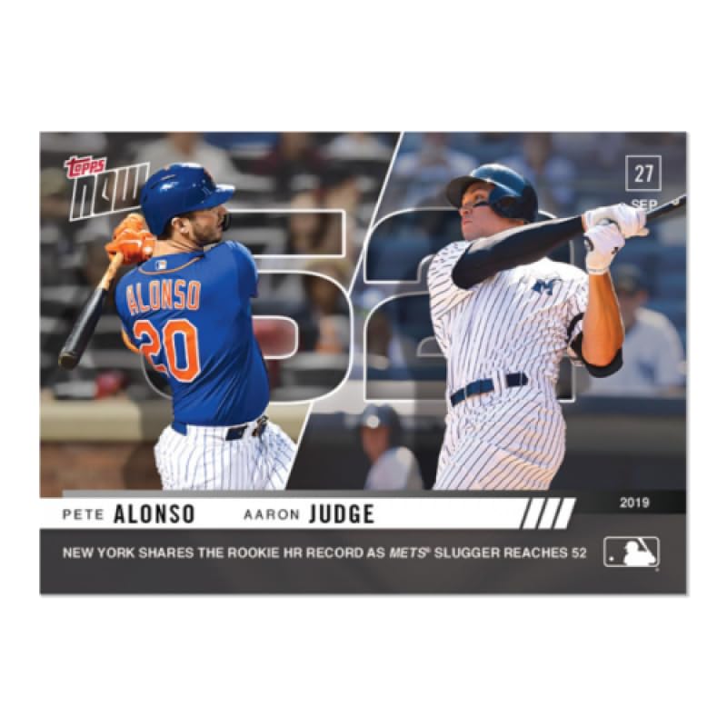 2019 MLB Topps Now Baseball #906 Pete Alonso/Aaron Judge New York Mets/New York Yankees New York Shares Rookie HR Record Official Online Exclusive Trading Card LIMITED PRINT RUN