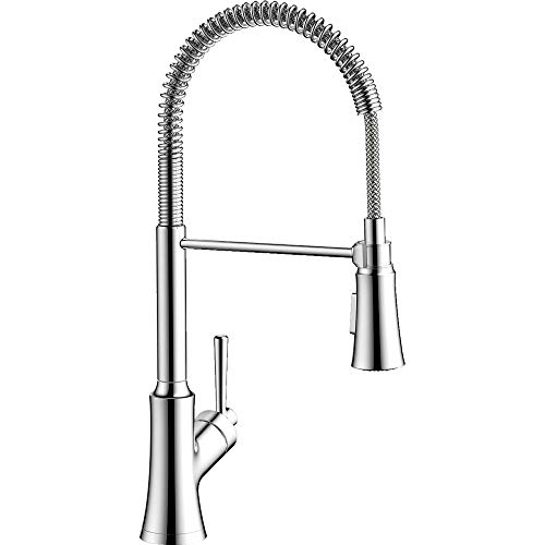 hansgrohe Joleena Chrome Commercial Kitchen Faucet, Kitchen Faucets with Pull Down Sprayer, Faucet for Kitchen Sink, Chrome 04792000 19.3-Inches Tall