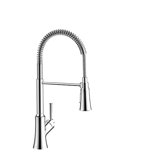 hansgrohe Joleena Chrome Commercial Kitchen Faucet, Kitchen Faucets with Pull Down Sprayer, Faucet for Kitchen Sink, Chrome 04792000 19.3-Inches Tall