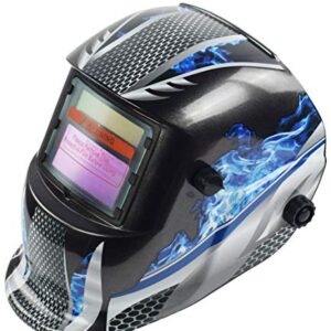 Full Face Welding Mask Auto Darkening Welding Helmet Head Protection For Tig Mig Arc Weld Grinding Blue