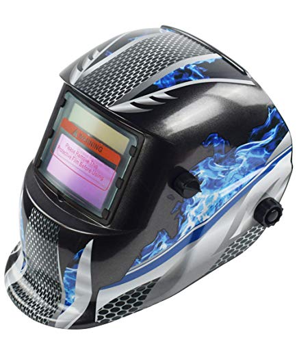 Full Face Welding Mask Auto Darkening Welding Helmet Head Protection For Tig Mig Arc Weld Grinding Blue