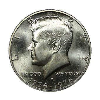 1976 S Silver Kennedy Bicentennial Half Dollar - Dual Dated (1776-1976) - Bright White - US Mint Brilliant Uncirculated -