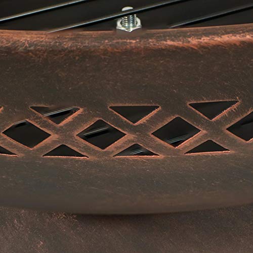 Sunnydaze 25-Inch Chalice Steel Wood-Burning Fire Pit with Spark Screen and Poker - Copper Finish