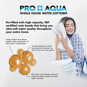 PRO+AQUA Whole House Water Softener High Demand Heavy Duty 80,000 Grain Capacity 1" Ports