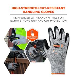 Ergodyne Nitrile Coated Work Gloves, Cut Resistant Level A3, Grip For Wet or Dry Enviroments, Ergodyne ProFlex 7031,Gray,Medium