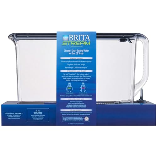 Brita XL Water Filter Dispenser for Tap and Drinking Water with 1 Stream Filter, Lasts 2 Months, 25 Cup Capacity, BPA Free, Dark Blue