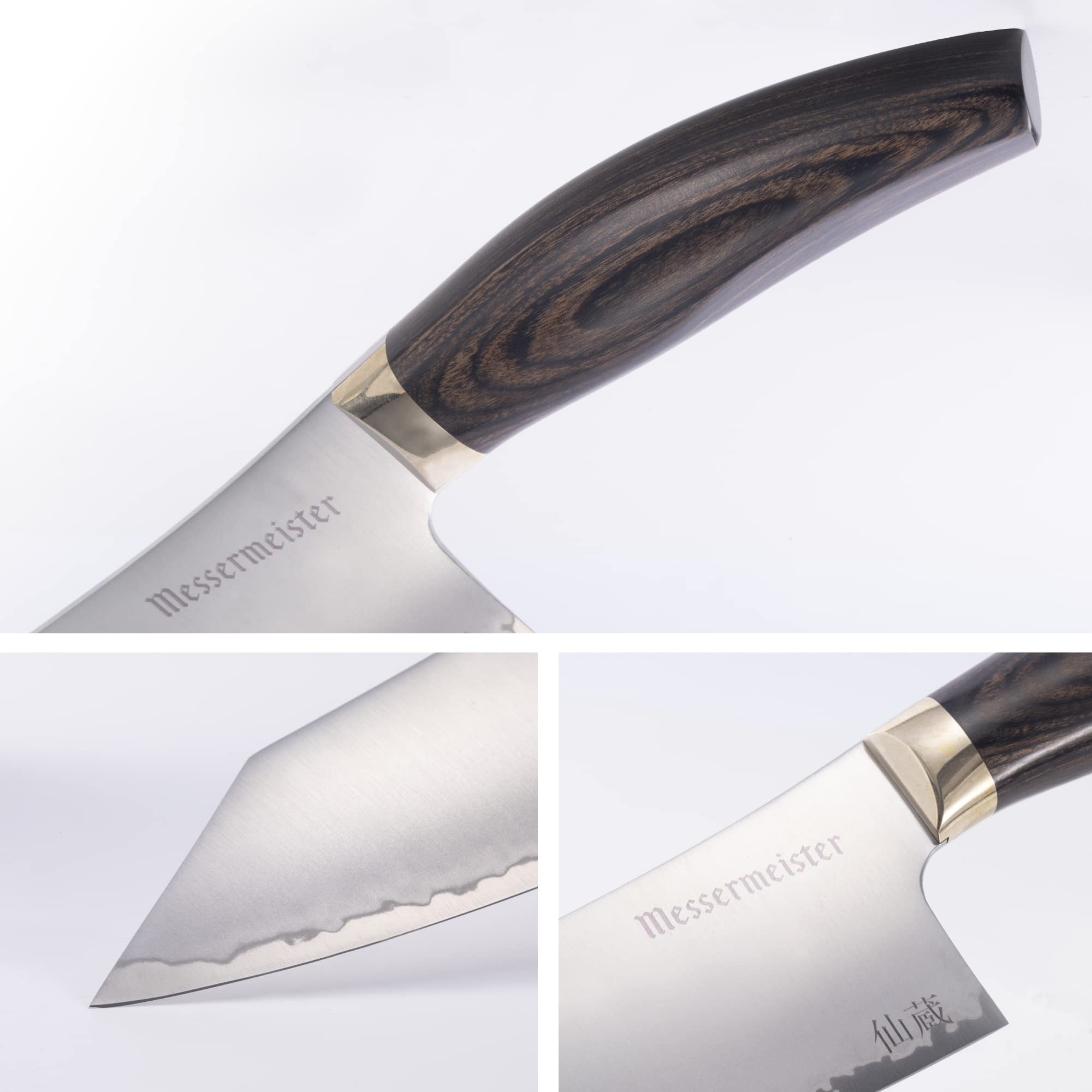 Messermeister Kawashima 6” Utility Knife - SG2 Powdered Steel, Eco-Brass Bolster & Walnut Pakkawood Handle - Made in Seki, Japan