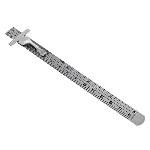 MOMOJIA 6" Stainless Steel Pocket Rule Handy Ruler with inch 1/32” mm/Metric Graduations