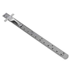 momojia 6" stainless steel pocket rule handy ruler with inch 1/32” mm/metric graduations