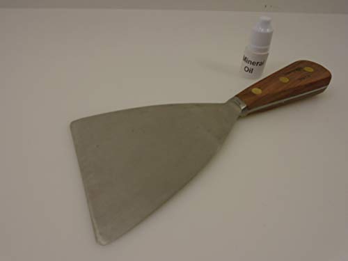 Dexter Russell USA 4in Hi Carbon Scraper Forged Angled Stiff Blade Full Tang Triple brass rivets Bolster 25RC4 Wood Handle Factory Second