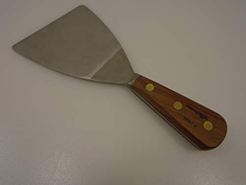 Dexter Russell USA 4in Hi Carbon Scraper Forged Angled Stiff Blade Full Tang Triple brass rivets Bolster 25RC4 Wood Handle Factory Second