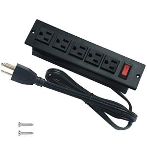 desk outlets recessed power strip without usb ports mountable power strip under desk power charging station with 5ac outlets black