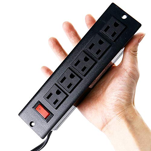 Desk Outlets Recessed Power Strip Without USB Ports Mountable Power Strip Under Desk Power Charging Station with 5AC Outlets Black