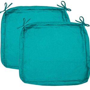 Sigmat Outdoor Seat Cushion Cover Water Repellent Square Chair Cushion Cover-Only Cover Teal 20"x20"x2"(2 Covers)