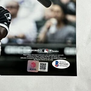 Tim Anderson Chicago White Sox Signed Autographed 8x10 Bat Flip Photo Beckett COA and Verified by BLOCKS - Blue Ink