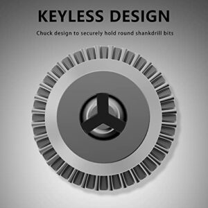 Renekton 3/8” Drill Chuck with 1/4” Quick Change Hex Drive, Convert Impact Driver Hammer and Wrench to Drill