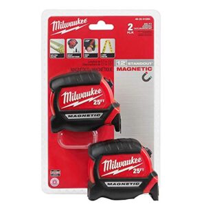 milwaukee - 48-22-0125g - 25 ft. magnetic tape measure - 2-pack