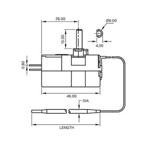 Capillary Thermostat TS-120SR 32-248F, 20A / 250V