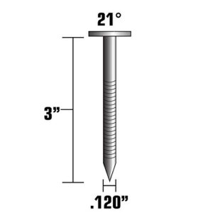 Metabo HPT Framing Nails | 3 Inch x 0.120 | 21 Degree | Full Round Head | Ring Shank | Hot Dipped Galvanized | 1,000 Count | 20302SHPT