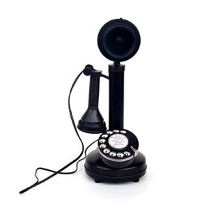 antique replica rotery dial home decor candlestick antique finish desk telephone (black 1)