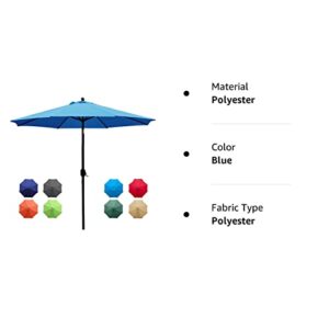 Sunnyglade 9Ft Patio Umbrella Outdoor Table Umbrella with 8 Sturdy Ribs (Blue)