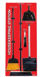 5s housekeeping shadow board broom station red (with broom kit)
