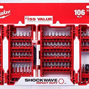 Milwaukee Impact Driver Drill Bit Set 106 piece (48-32-4078) Shockwave Impact Duty