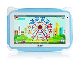 fusion5 7" kd095 kids tablet pc - 64-bit quad-core, android 8.1 oreo, wifi, parental controls, kids learning tools, 32gb storage, dual cameras, kids apps, tablet pc for kids (blue)