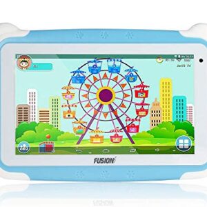Fusion5 7" KD095 Kids Tablet PC - 64-bit Quad-core, Android 8.1 Oreo, WiFi, Parental Controls, Kids Learning Tools, 32GB Storage, Dual Cameras, Kids apps, Tablet PC for Kids (Blue)