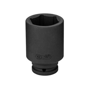 Jetech 3/4-Inch Drive 42mm Deep Impact Socket with 6-Point Design, Heat-Treated Chrome Molybdenum Alloy Steel, Metric