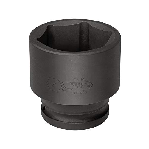 Jetech 3/4 Inch Drive 2 Inch Standard Impact Socket, Made with Chrome Molybdenum Alloy Steel, Heat Treated, 6-Point Design, SAE