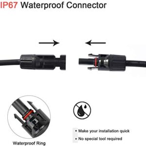 JHBOX 10AWG 1 x 20ft Solar Panel Extension Cable | Female and Male Connectors | Solar Connector Adaptor Kit Tool | DIY Panel Solar Kits for Home Shop RV Roof | TUV Certified