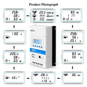 EPEVER Latest MPPT 40A Solar Charge Controller, 12V/24V TRIRON 4210N Intelligent Modular-Designed Regulator with Software Moblie APP - Updated Version of Tracer A/an Series