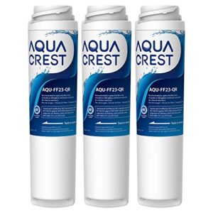 aqua crest gxrlqr under sink inline water filter, nsf 42 certified, replacement for ge smartwater twist and lock in-line gxrlqr water filter (pack of 3)