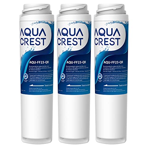 AQUA CREST GXRLQR Under Sink Inline Water Filter, NSF 42 Certified, Replacement for GE SmartWater Twist and Lock In-Line GXRLQR Water Filter (Pack of 3)