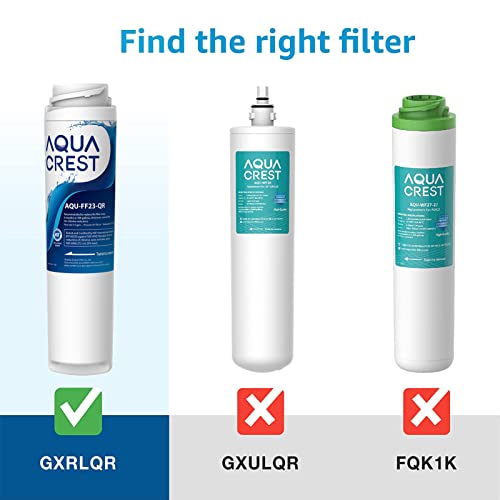 AQUA CREST GXRLQR Under Sink Inline Water Filter, NSF 42 Certified, Replacement for GE SmartWater Twist and Lock In-Line GXRLQR Water Filter (Pack of 3)