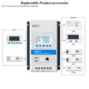 EPEVER Latest MPPT 40A Solar Charge Controller, 12V/24V TRIRON 4210N Intelligent Modular-Designed Regulator with Software Moblie APP -Updated Version of Tracer A/an Series&RS485&MT50&RTS