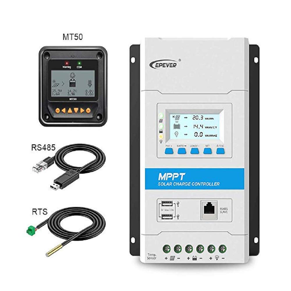 EPEVER Latest MPPT 40A Solar Charge Controller, 12V/24V TRIRON 4210N Intelligent Modular-Designed Regulator with Software Moblie APP -Updated Version of Tracer A/an Series&RS485&MT50&RTS