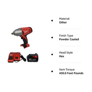 Milwaukee 2663-20 1/2" Impact Wrench,48-11-1850 5Ah Battery, 48-59-1812 Charger