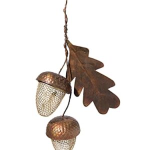 Gardener's Supply Company Acorn Bird Feeder | Sturdy Squirrel Proof Outdoor Garden Hanging Wild Bird Feeders | 2 Acorn Feeder, Metal Leaf & Hanger - Holds 2 Cups of Seed