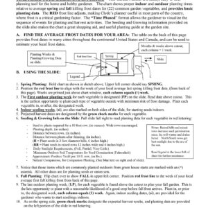 Clyde's Garden Planner - Clyde's Vegetable Planting Slide Chart