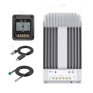 epever 40a mppt solar charge controller 12/24vdc automatically identifying system voltage with mt50 remote meter &temperature sensor rts &communication cable rs485