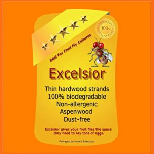Insectsales.com Excelsior (Aspen Wood) Fine Fiber to Make Fruit Fly Cultures… (10 Pack)