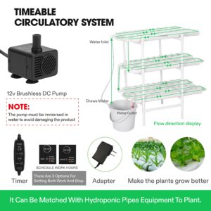 VIVOSUN Hydroponics Growing System 108 Plant Sites, 3 Layers 12 Food-Grade PVC-U Pipes Gardening System Grow Kit with Water Pump Timer, Nest Basket and Sponge for Leafy Vegetables